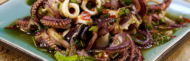 Салат из морепродуктов — рецепт приготовления с фото