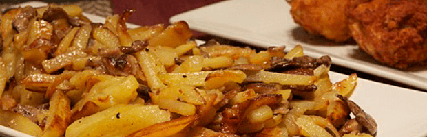 Картошка с грибами - рецепт приготовления с фото